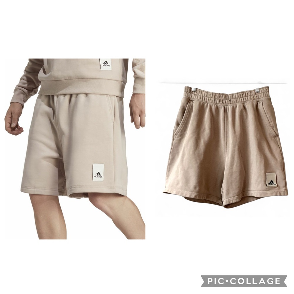 adidas Men's Lounge X Street Fleece Pull On Shorts -Wonder Taupe Tan Size Medium